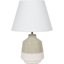LIBRA CANTERBURY SOFT GREEN DIPPED GLAZE TABLE LAMP 58CM WITH IVORY COOLIE SHADE