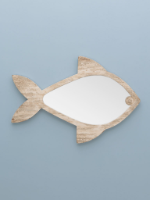 CHEHOMA WHITE WOODEN FISH MIRROR