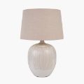 GRETA NATURAL AND CREAM TEXTURED CERAMIC TABLE LAMP