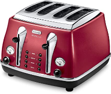 DELONGHI MICALITE ICONA 4 SLICE TOASTER RED