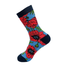 ECO CHIC BLUE POPPIES BAMBOO SOCK