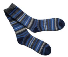 QUEST MENS LIGHTWEIGHT THERMAL INSULATED STRIPED SOCKS