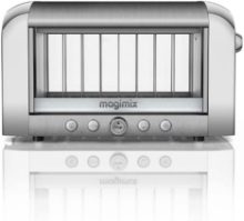 MAGIMIX LONG SLOT BRUSHED S/S GLASS TOASTER