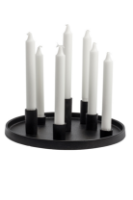STOREFACTORY LINGSBERG-GLOSSY BLACK CANDLE PLATE