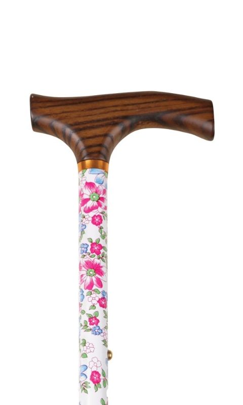 CHARLES BUYERS WOODEN HANDLE FLORAL W/STICK