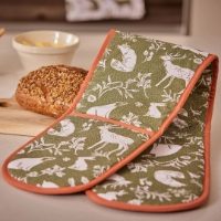 ULSTER WEAVERS FOREST FRIENDS DOUBLE OVEN GLOVE - SAGE