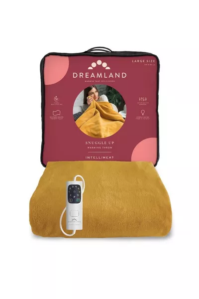 DREAMLAND SNUGGLE UP LARGE THROW, MUSTARD - Warden Brothers