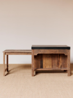 CHEHOMA BLACK MARBLE KITCHEN ISLAND WITH SLIDING TABLE