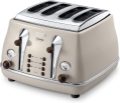 DELONGHI VINTAGE ICONA 4 SLICE TOASTER CREAM