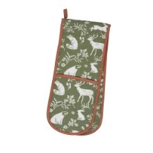 ULSTER WEAVERS FOREST FRIENDS DOUBLE OVEN GLOVE - SAGE