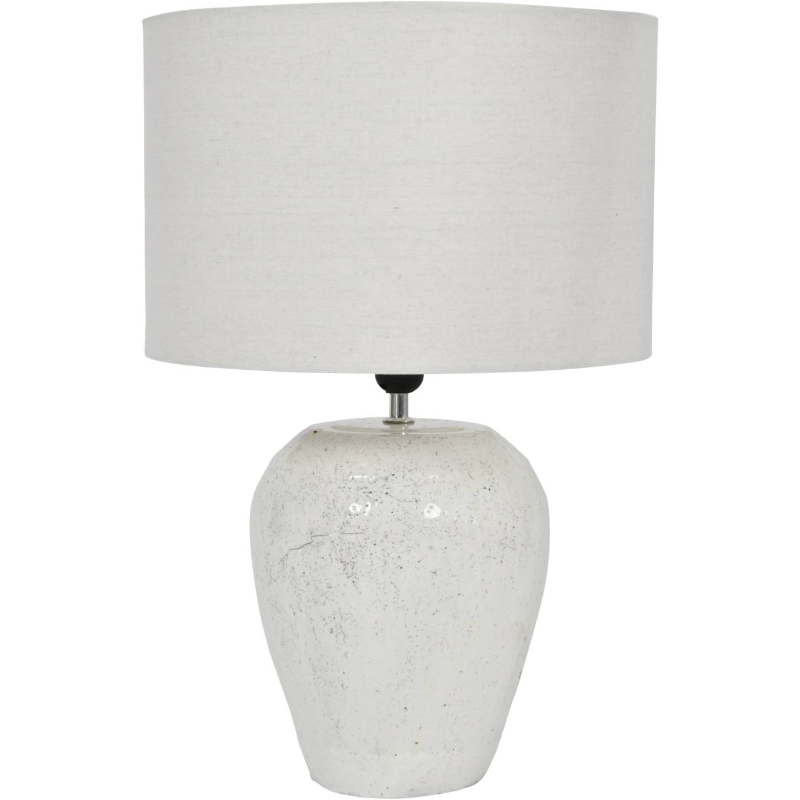 LIBRA SPECKLE TERRACOTTA GLAZED TABLE LAMP WITH SHADE