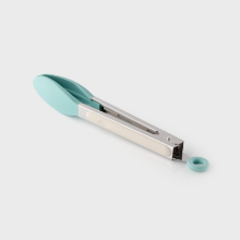 TWO-TONE BUTTERMILK & TURQUOISE SILICONE TONGS