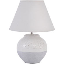 LIBRA SLYLINE GREY PORCELAIN TABLE LAMP AND SHADE, SMALL