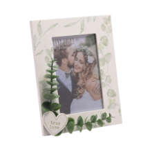 WIDDOP LOVE STORY 'TRUE LOVE' WHITE FRAME WITH LEAVES-4*6"