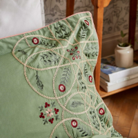 WILLIAM MORRIS BROPHY EMBROIDERY DUVET COVER GREEN