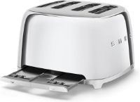 SMEG POLISHED STAINLESS STEEL 50's STYLE FOUR SLICE TOASTER