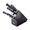 STELLAR SABATIER IS, 5PIECE KNIFE BLOCK SET, BLACK