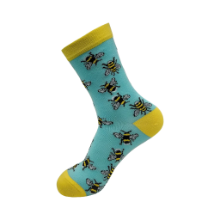 ECO CHIC BLUE BUMBLE BEE BAMBOO SOCK