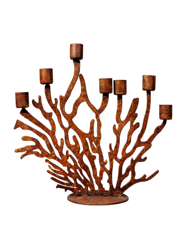 CHEHOMA 7 CANDLESTICK RUSTY CORAL