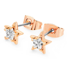 TIPPERARY STAR CLEAR CZ STUD ROSE GOLD EARRINGS