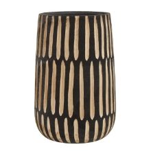 FIFTY FIVE SOUTH ARLO LARGE NATURAL AND BLACK VASE