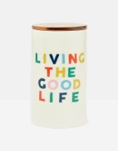 JOULES BRIGHTSIDE LIVING THE GOOD LIFE LARGE STORAGE CANNISTER