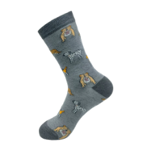 ECO CHIC GREY DOGS BAMBOO SOCK
