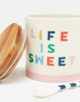 JOULES BRIGHTSIDE LIFE IS SWEET SUGAR BOWL WITH SPOON