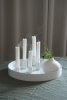 STOREFACTORY SUND-WHITE ROUND CANDLESTICK WITH MAGNETIC CANDLE HOLDERS
