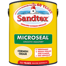 SANDTEX MASONRY PAINT SMOOTH MICROSEAL - CORNISH CREAM