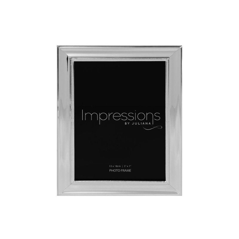 IMPRESSIONS SILVER PLATED FRAME WITH BEADED EDGE 5*7"