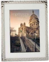 IMPRESSIONS HAMMERED SILVERPLATED FRAME WHITE BORDER 5*7"