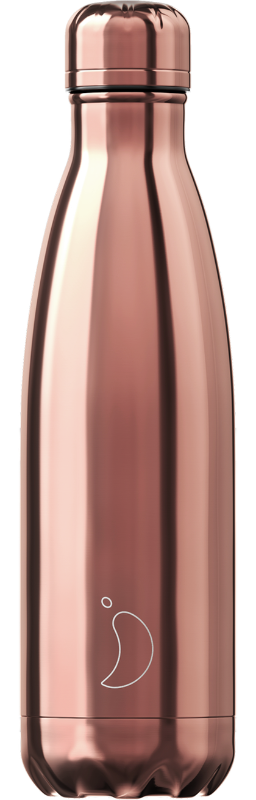 CHILLY'S CHROME 500ML ROSE GOLD VACUUM FLASK