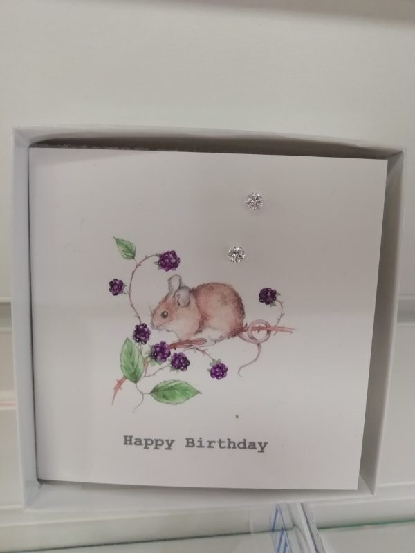 CRUMBLE & CORE MOUSE BIRTHDAY EARRING CARD
