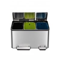 ECOCASA RECYCLING BIN BRUSHED STAINLESS STEEL