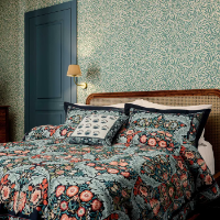 MORRIS & CO V&A EARTHLY PARADISE BEDDING IN TEAL & SEA GREEN