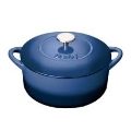 DENBY COBALT 24CM ROUND CAST IRON CASSEROLE