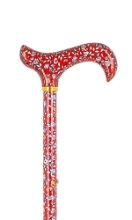 CHARLES BUYERS ADJUSTABLE RED FLORAL PATTERNED STICK