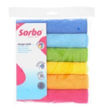 SORBO MICROFIBRE CLOTHS RAINBOW 40x40CM 6PCS