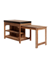 CHEHOMA BLACK MARBLE KITCHEN ISLAND WITH SLIDING TABLE