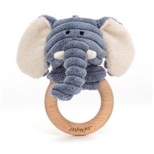 ELEPHANT WOODEN RING TOY 14CM