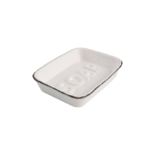 T & G WOODWARE OCEAN SOAP DISH WHITE