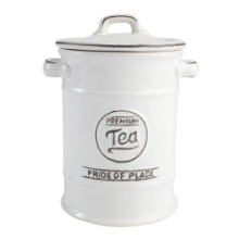T & G WOODWARE PRIDE OF PLACE TEA JAR WHITE