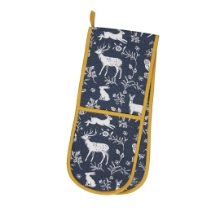 ULSTER WEAVERS FOREST FRIENDS DOUBLE OVEN GLOVE - NAVY
