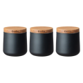 DENBY SET OF 3 BLACK STORAGE CANISTER