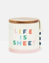 JOULES BRIGHTSIDE LIFE IS SWEET SUGAR BOWL WITH SPOON