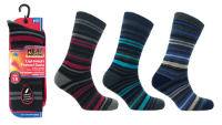 QUEST MENS LIGHTWEIGHT THERMAL INSULATED STRIPED SOCKS