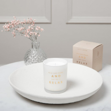 KATIE LOXTON ENJOY AND RELAX CANDLE FRESH LINEN AND WHITE LILY
