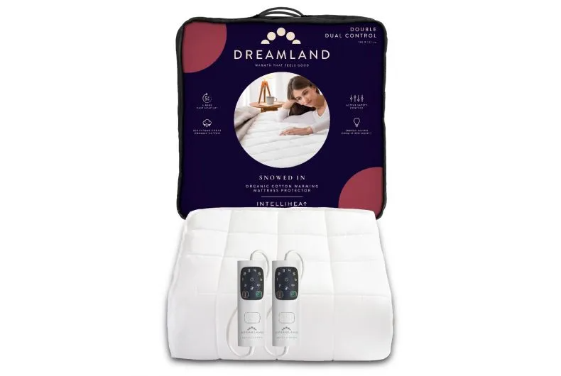 dreamland sleepwell cotton dual heated mattress protector
